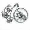3-headed Bosch bird silver pendant-front
