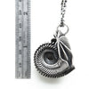 alien shell silver with bail and chain measure
