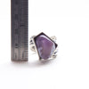 purple chalcedony asymmetrical silver ring-measure