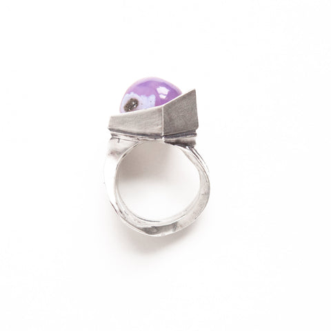 Purple Chalcedony with obicular markings ring