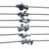 6 silver birds with sapphire,garnet, pink or green tourmaline eyes as necklaces