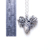 detailed anatomical heart pendant,. measure
