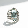 five band aquamarine silver ring size 7 front view in a different kind of light