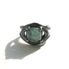 untreated aquamarine pillow cut, darkened silver size 8 ring-front