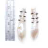 Unusual baroque pearl silver earrings with shoe lace mounts. Measure