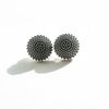 dahlia disc floret sterling silver earrings, small  pair