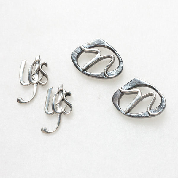 Decisive earrings, Yes and No--Sterling silver, long posts and big backs for comfort