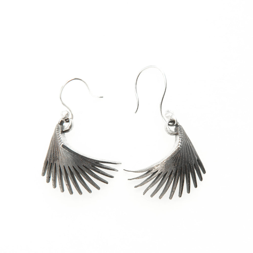 inward curving fin earrings sterling silver-