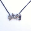 fish bird silver with blue sapphire eye necklace