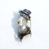 ghost pearl brooch; baroque pearl, silver, liver of sulfur patina; back