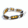 harjo amber bead bracelet side view with hook clasp