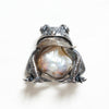 kiss the frog baroque pearl and sterling silver brooch front view