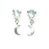 Moonstone moon sterling silver earrings. New design. Front