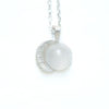 moonstone moon sterling silver pendant with 16" chain. Front