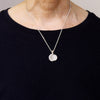 moonstone moon sterling silver pendant with 16" chain. worn