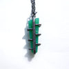 chrysoprase blackened silver shoelace pendant and chain, back
view