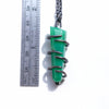 chrysoprase blackened silver shoelace pendant and chain, front view measure