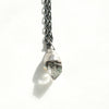 quartz 3-phase inclusions of water-gas-air, silver necklace.