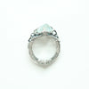 rough cut-triangler aquamarine silver ring size 7, top view