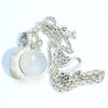  moonstone moon sterling silver pendant with 16" chain. with chain
