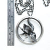 3-headed Bosch bird silver pendant-measure
