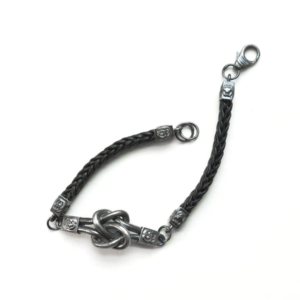 friendship darkened silver double knot bracelet-front