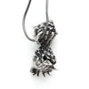  Double conch blackened silver pendant-snake chain-back
