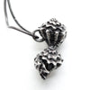 Double conch blackened silver pendant-snake chain-side