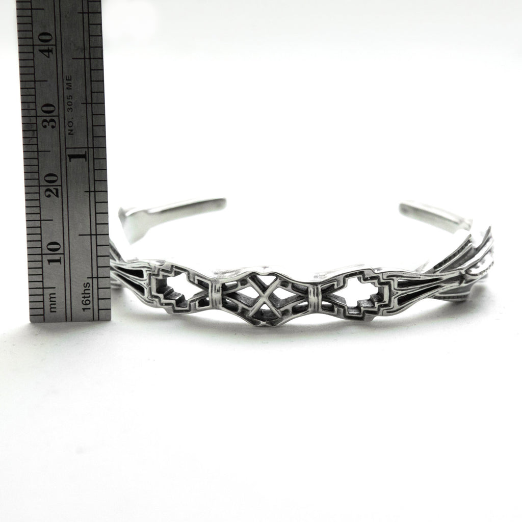 Elevator, art deco inspired cuff bracelet for small wrists-measure