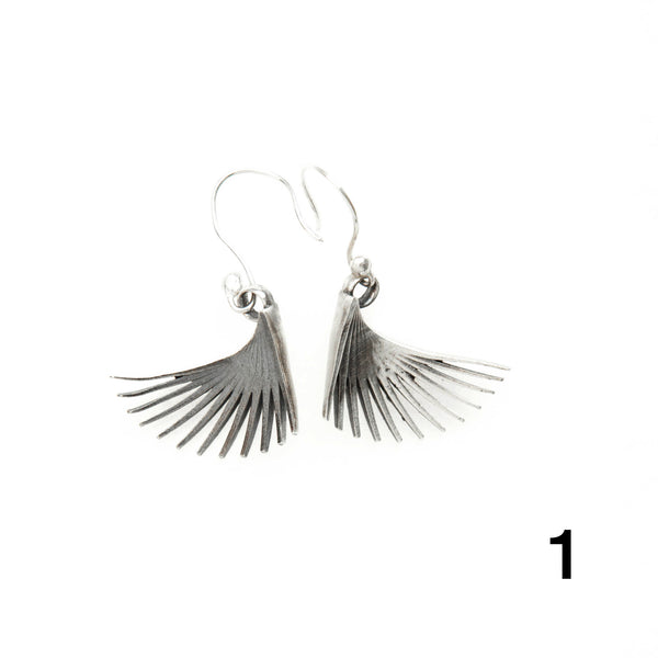 gently curving fin earrings-silver-style 1