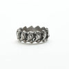 repeating floral/leaf pattern silver ring - front