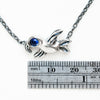 flying birs sapphire silver necklace measurement