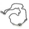 Double love knot or friendship knot darkened silver necklace-front