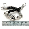 Double love knot or friendship knot silver and leather bracelet-measure