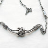 friendship knot sterling silver choker necklacewith silver beads-knot detail