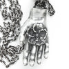 Hands with hidden flower silver pendant-flower