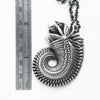 repeating abstract shell pattern silver pendant-measure