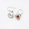 square over triangle citrine earrings french wire-front and back