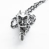 Gargoyle hanging by a nose ring pendant sterling silver chain-face