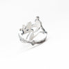 Tiger fight ring, sterling silver, size 8, stylized, back